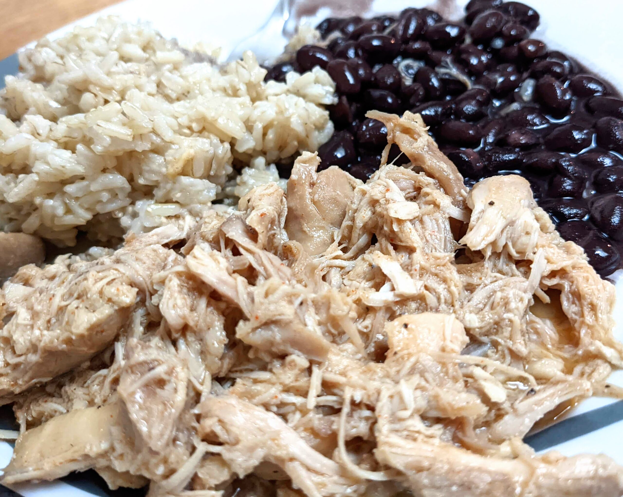 Pulled Chicken with Beans and Rice